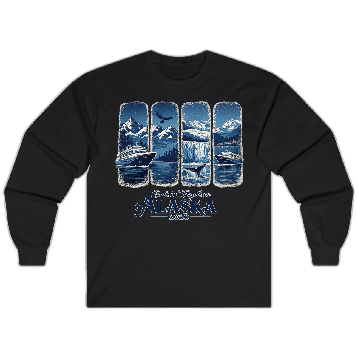 Alaskan Cruise Together Scenic Views 2026 Long Sleeve in Black