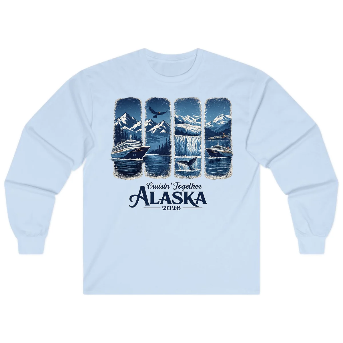 Alaskan Cruise Together Scenic Views 2026 Long Sleeve in Light Blue