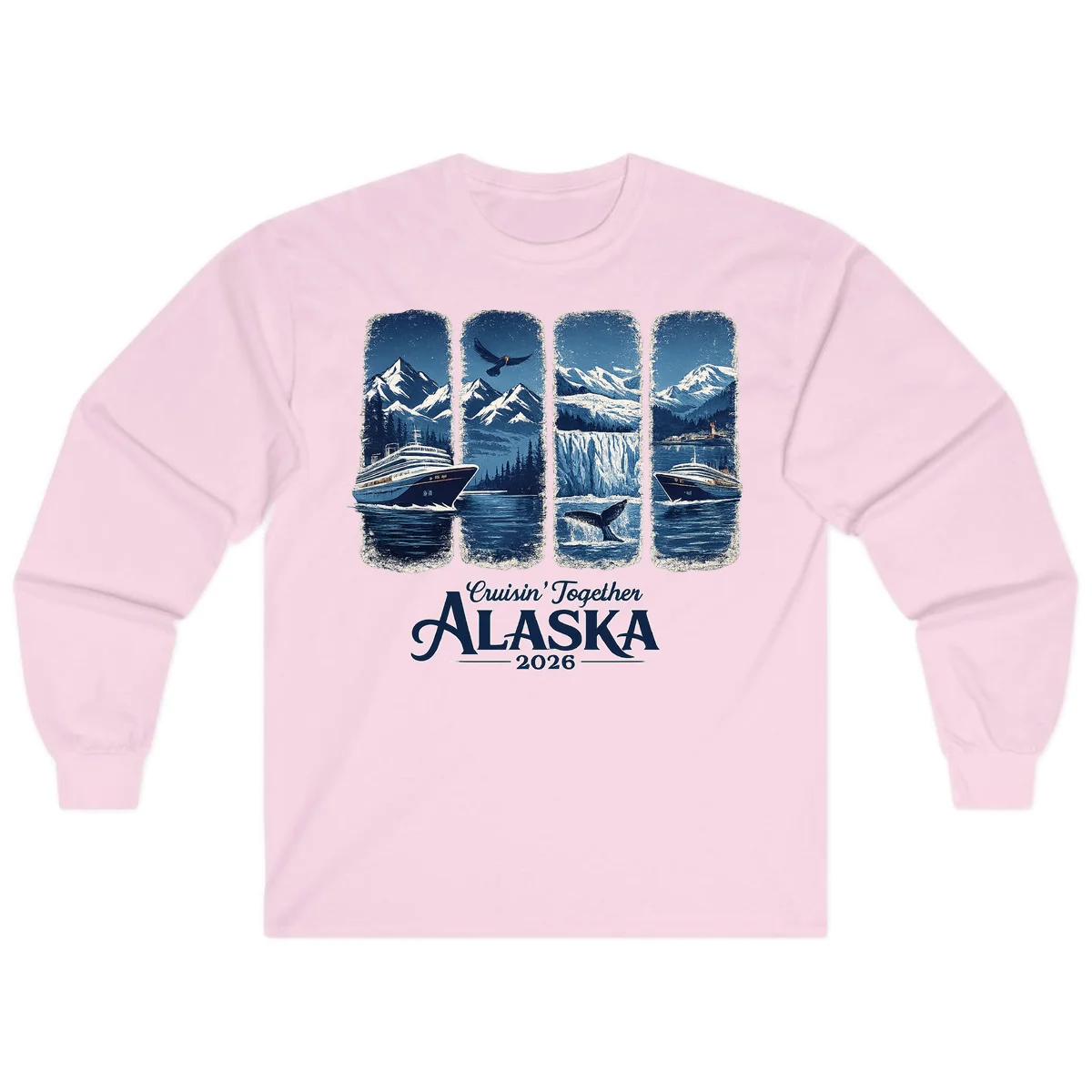 Alaskan Cruise Together Scenic Views 2026 Long Sleeve in Light Pink
