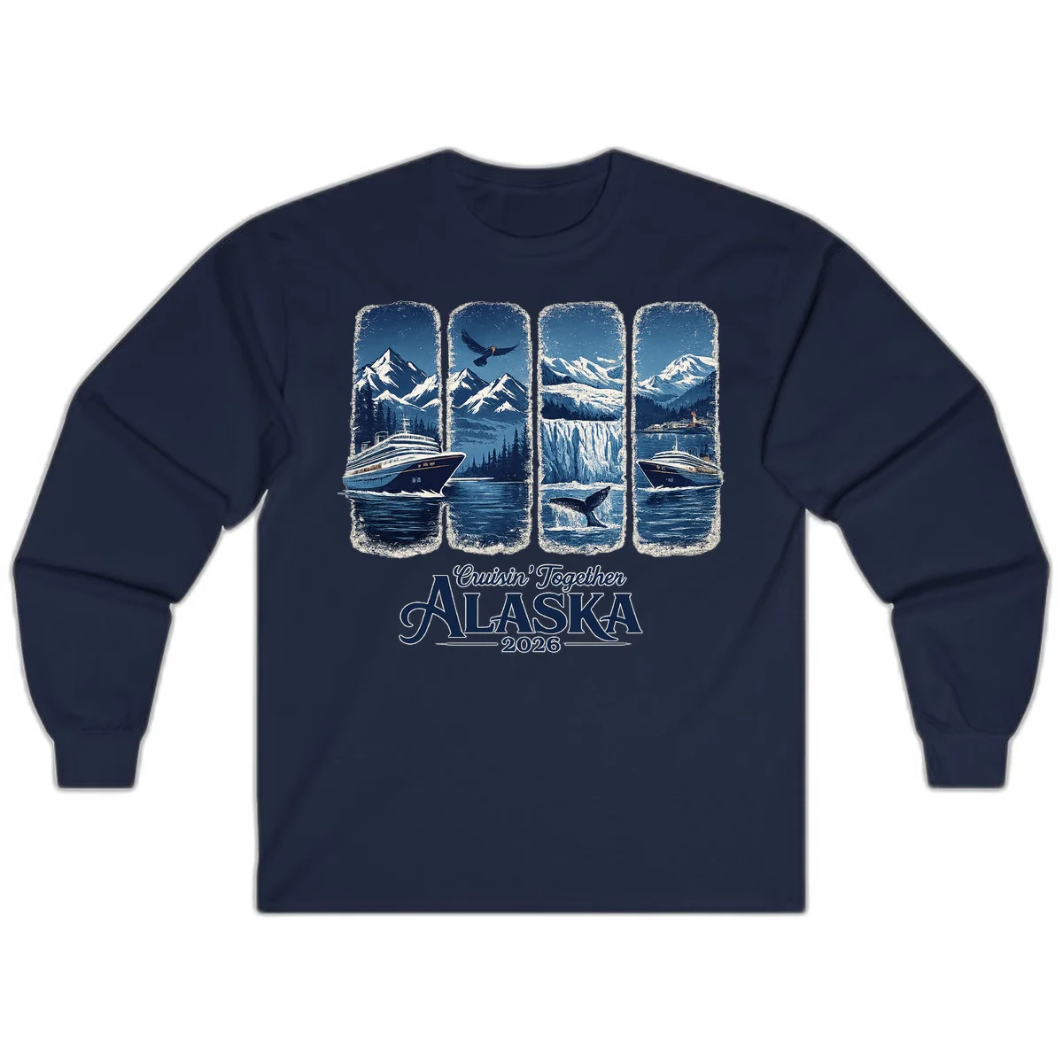 Alaskan Cruise Together Scenic Views 2026 Long Sleeve in Navy