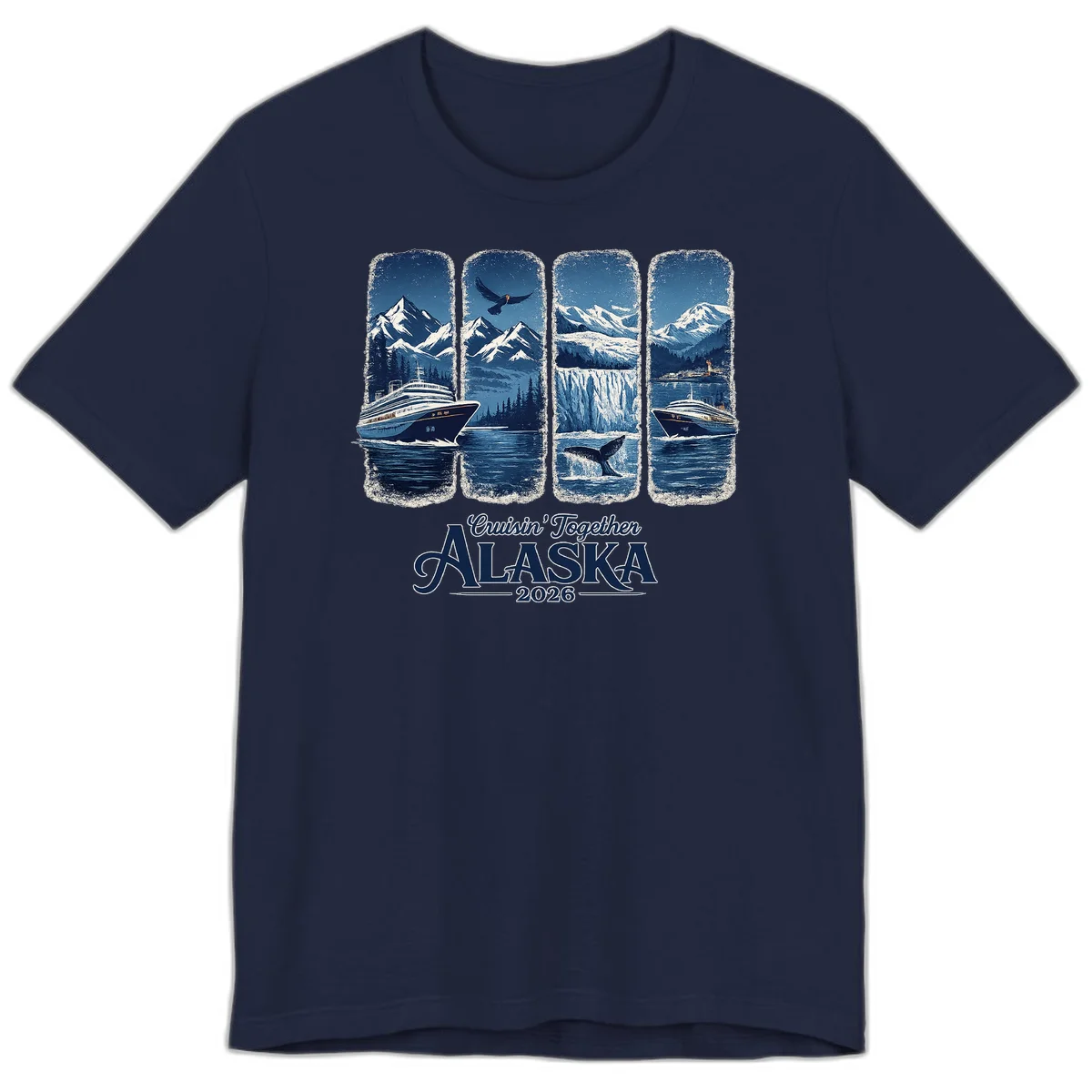 Alaskan Cruise Together Scenic Views 2026 Premium T-Shirt in Navy