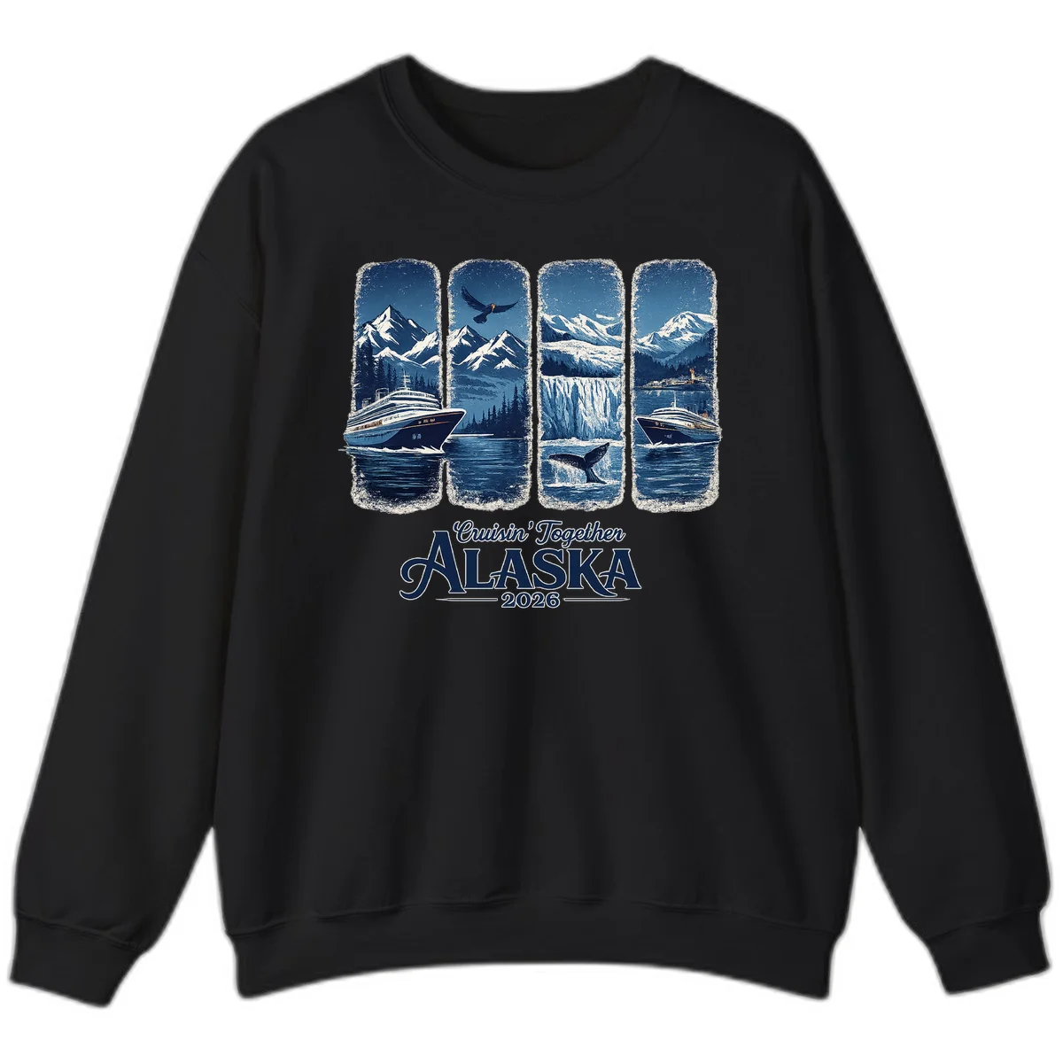 Alaskan Cruise Together Scenic Views 2026 Sweatshirt in Black