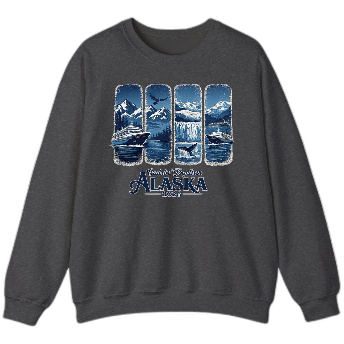 Alaskan Cruise Together Scenic Views 2026 Sweatshirt in Dark Heather