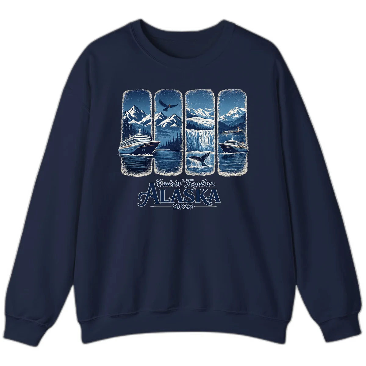 Alaskan Cruise Together Scenic Views 2026 Sweatshirt in Navy