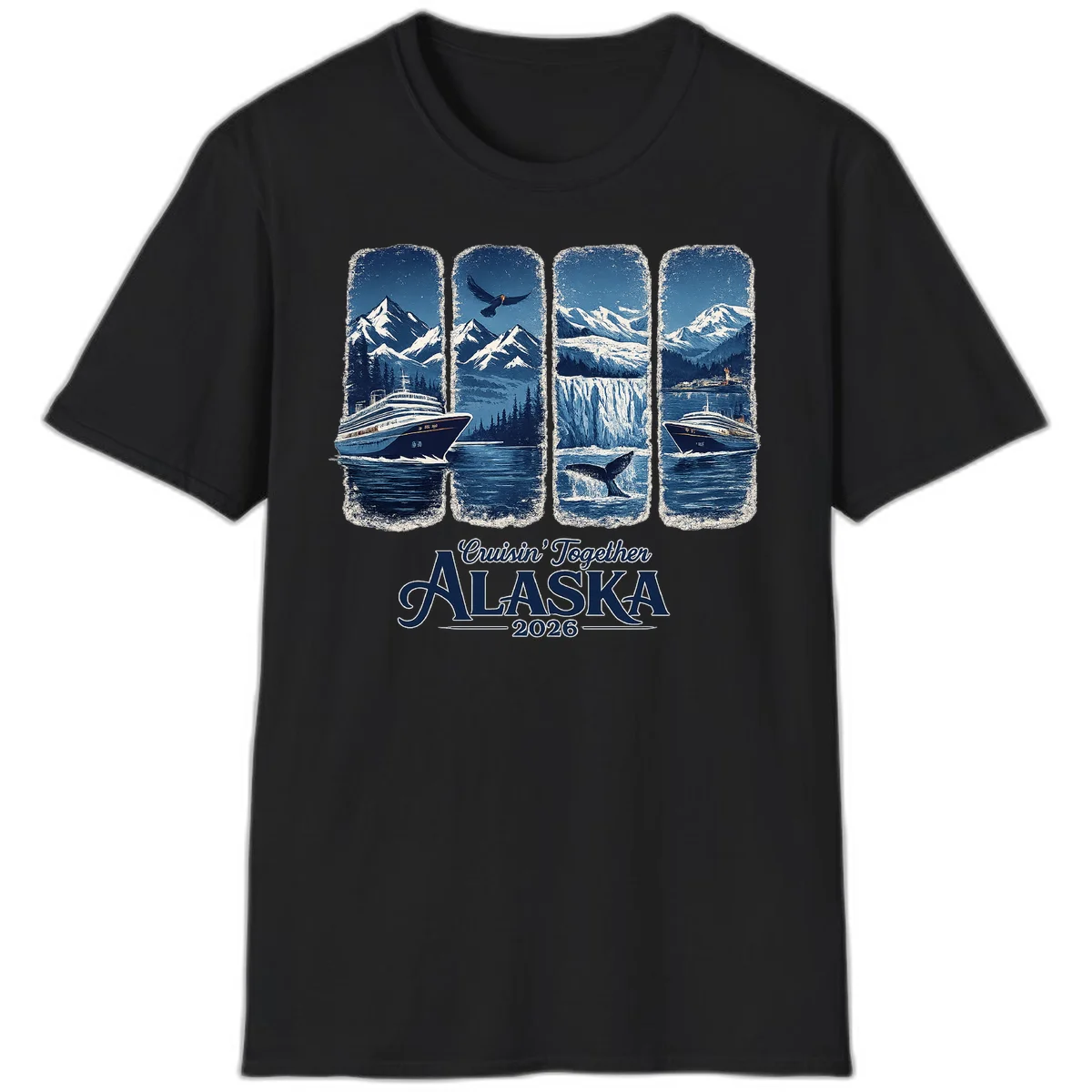 Alaskan Cruise Together Scenic Views 2026 T-Shirt in Black