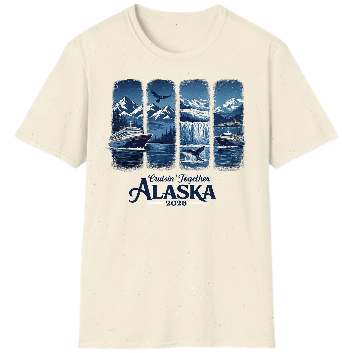 Alaskan Cruise Together Scenic Views 2026 T-Shirt in Natural