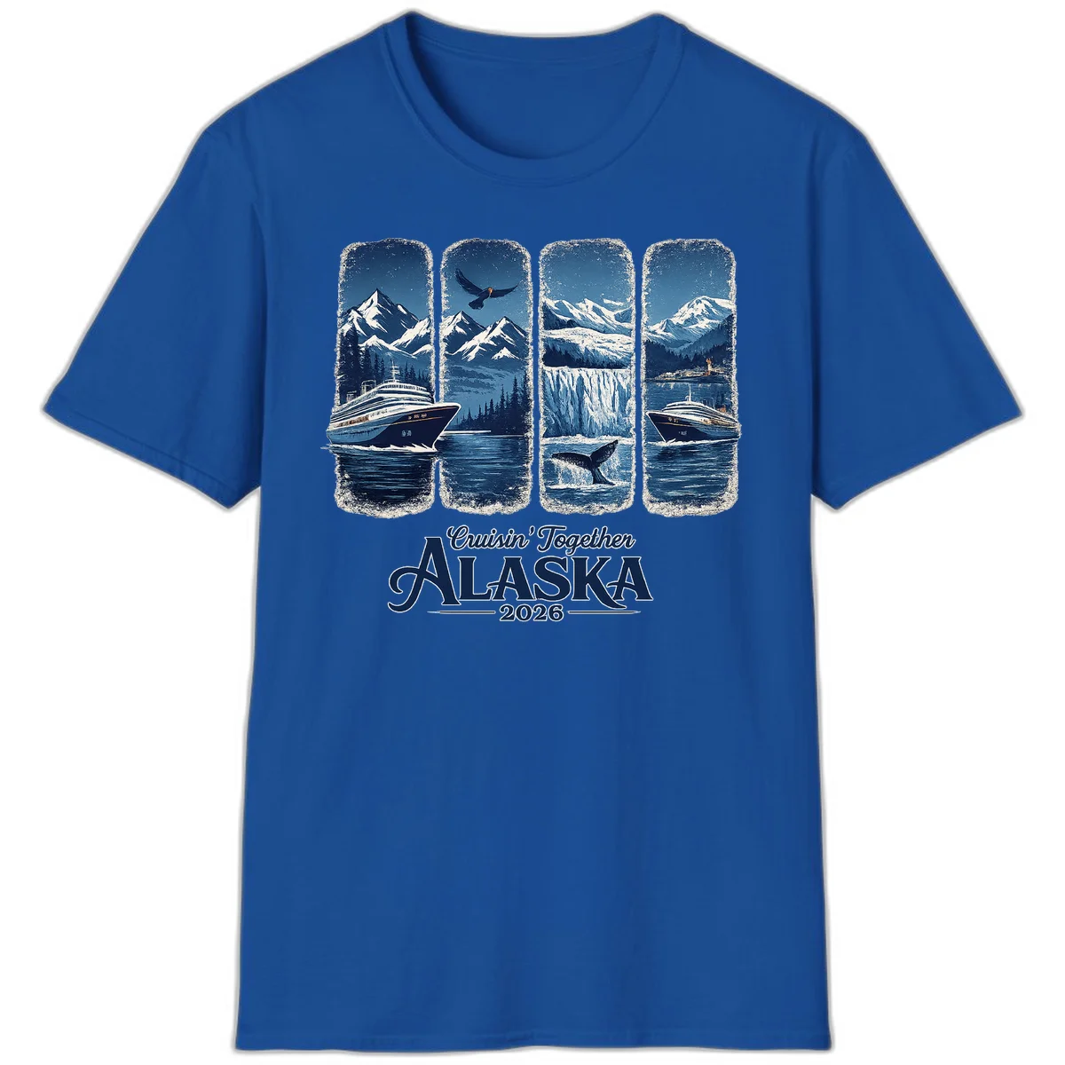 Alaskan Cruise Together Scenic Views 2026 T-Shirt in Royal