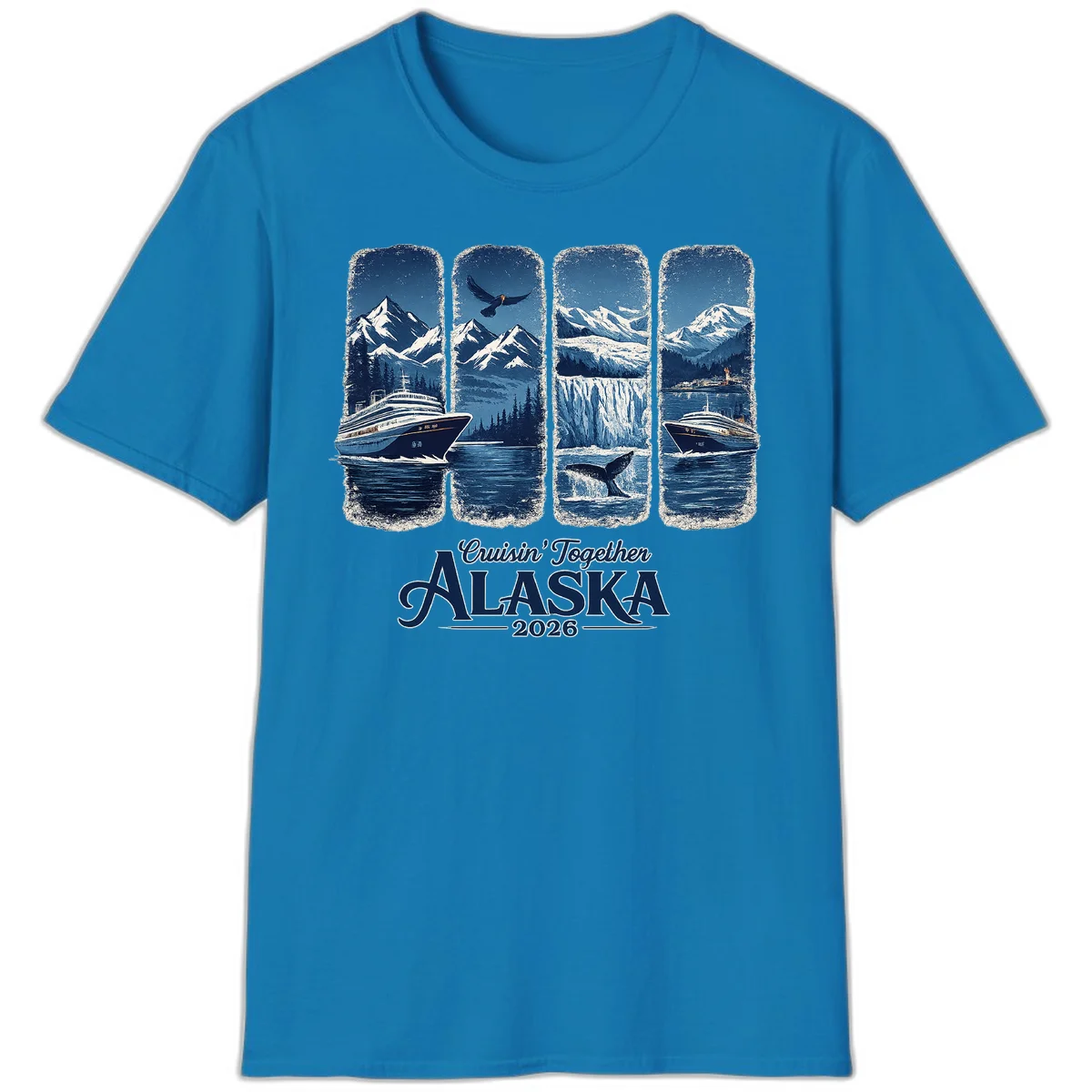Alaskan Cruise Together Scenic Views 2026 T-Shirt in Sapphire