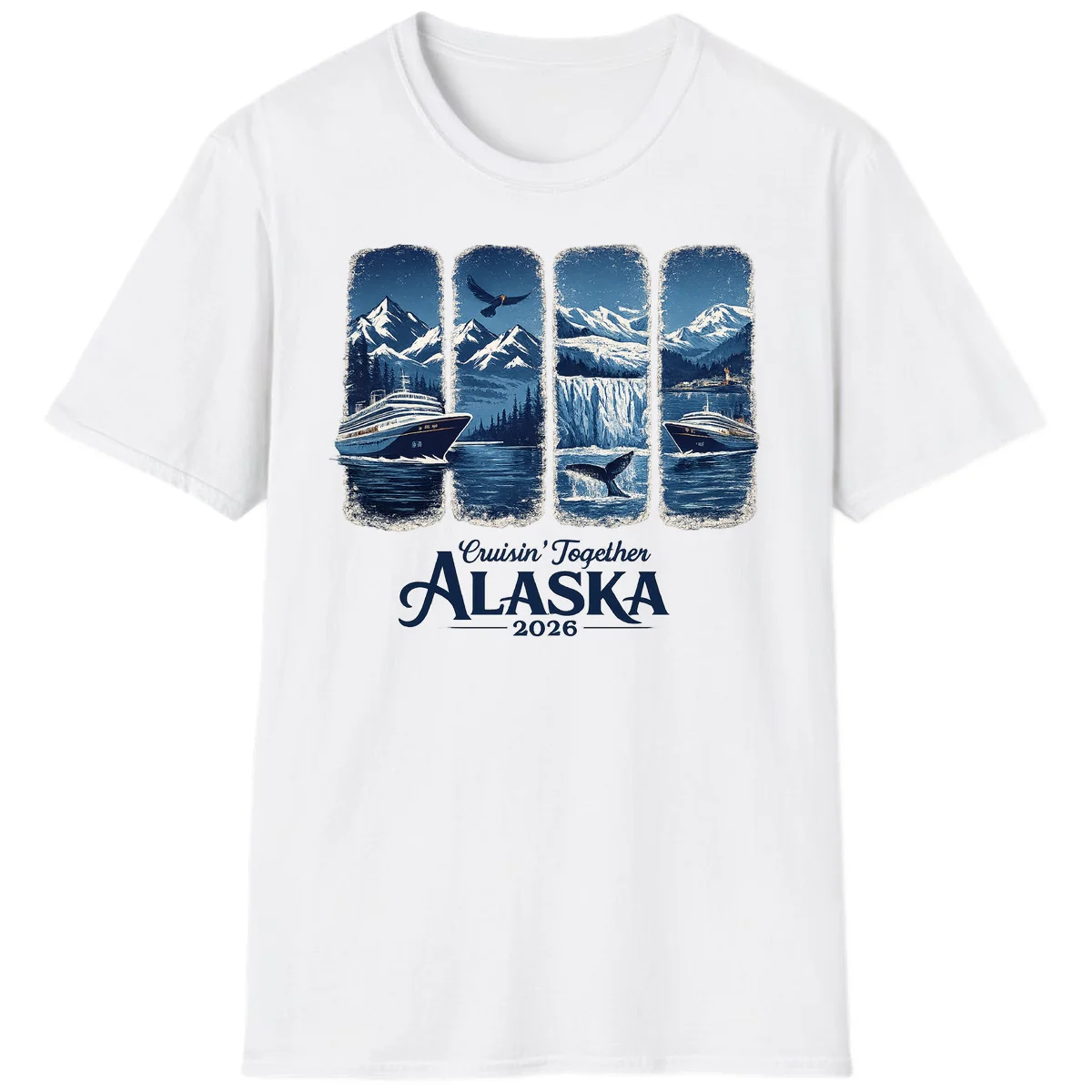 Alaskan Cruise Together Scenic Views 2026 T-Shirt in White