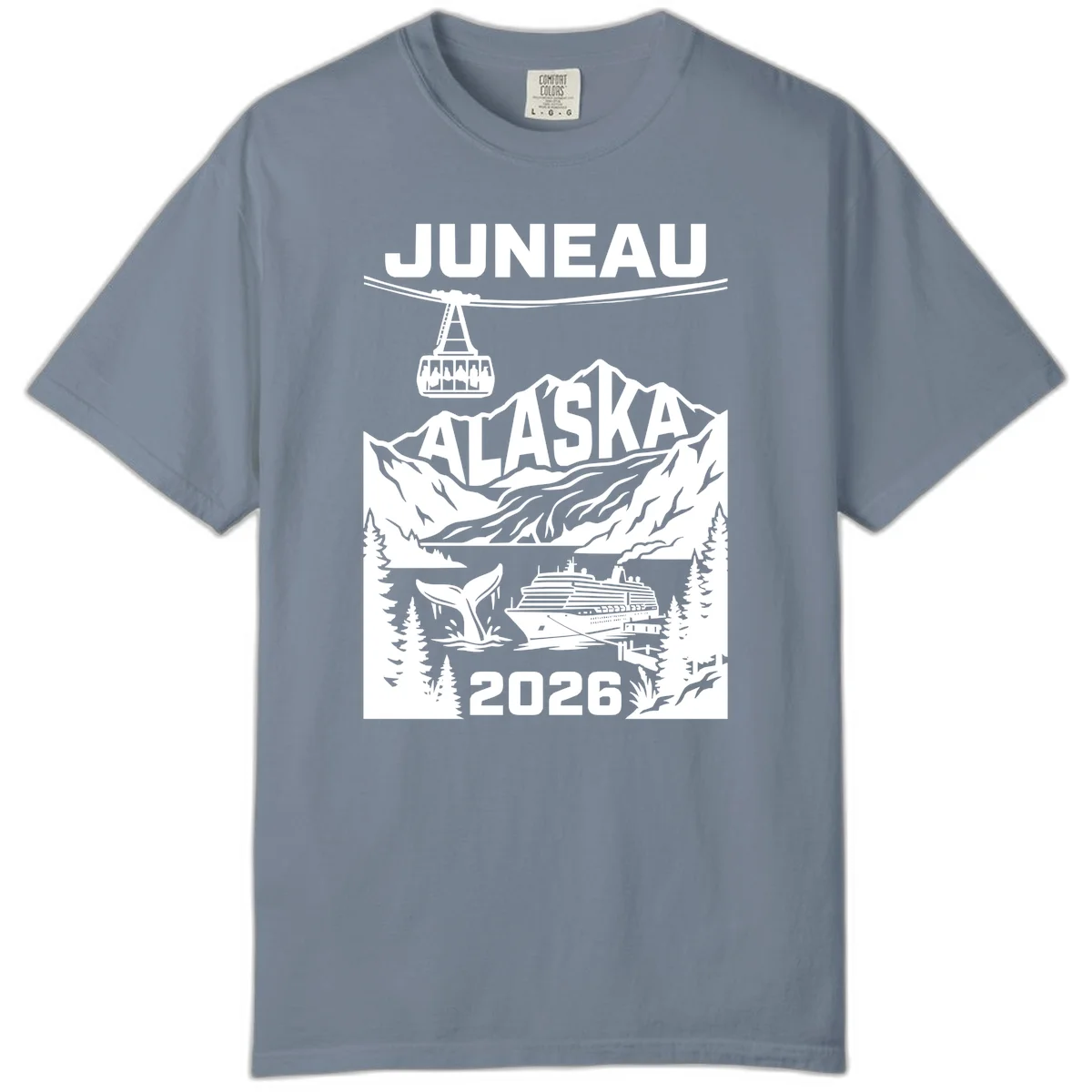 Alaska Cruise Adventure Comfort Color in Blue Jean