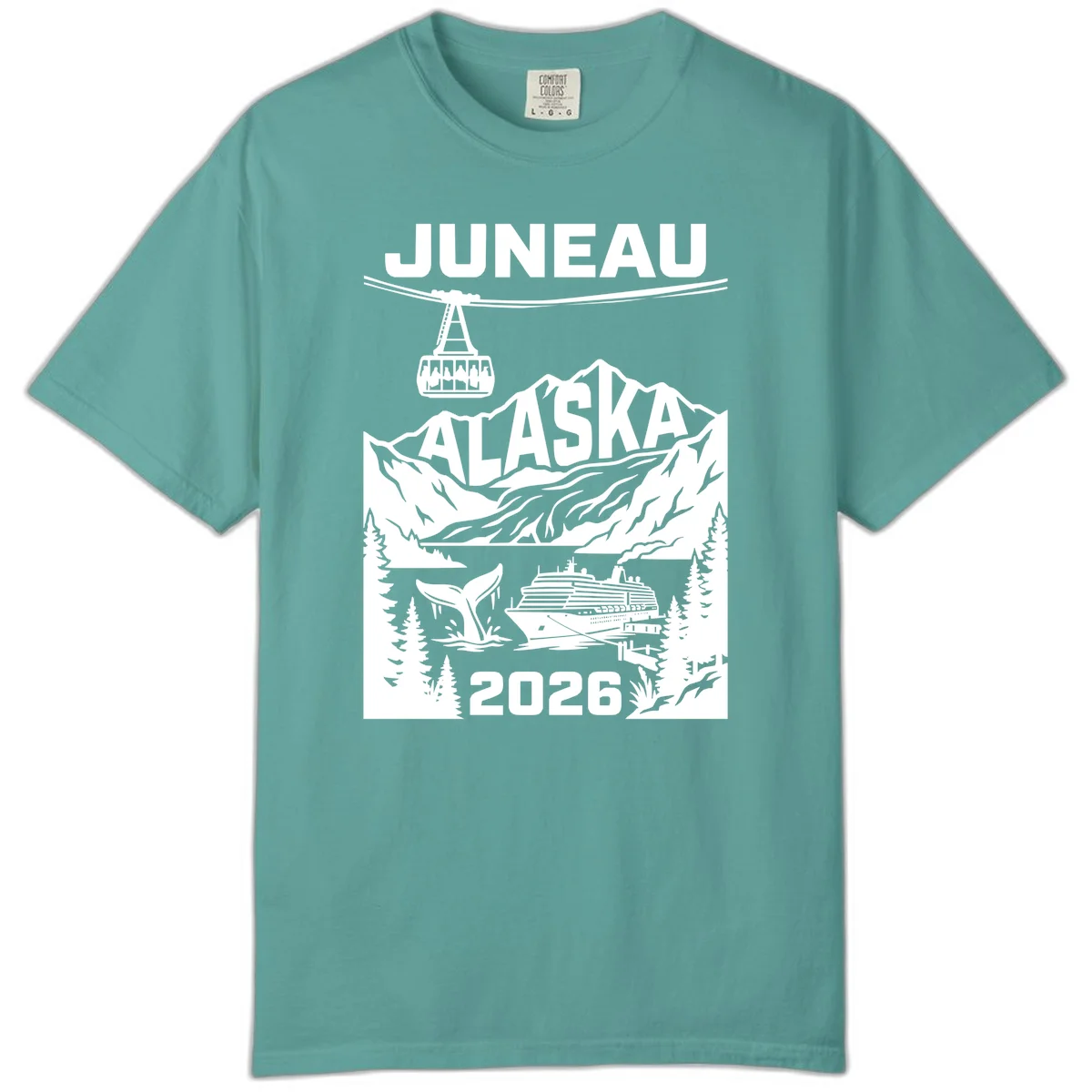 Alaska Cruise Adventure Comfort Color in Seafoam