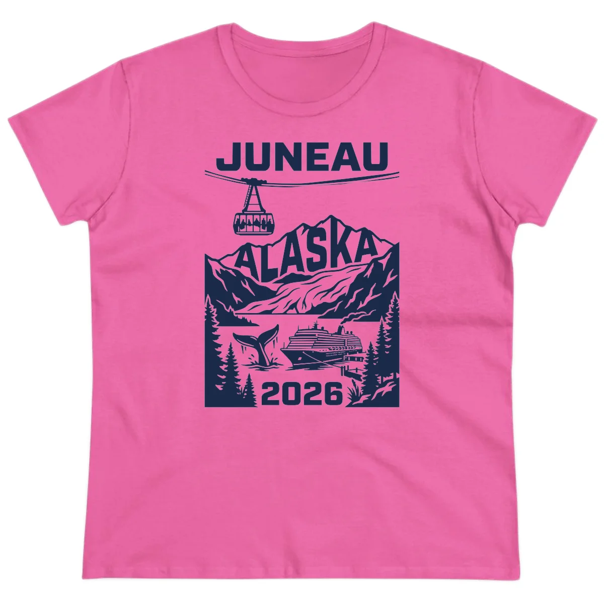 Alaska Cruise Adventure Ladies Tee in Azalea