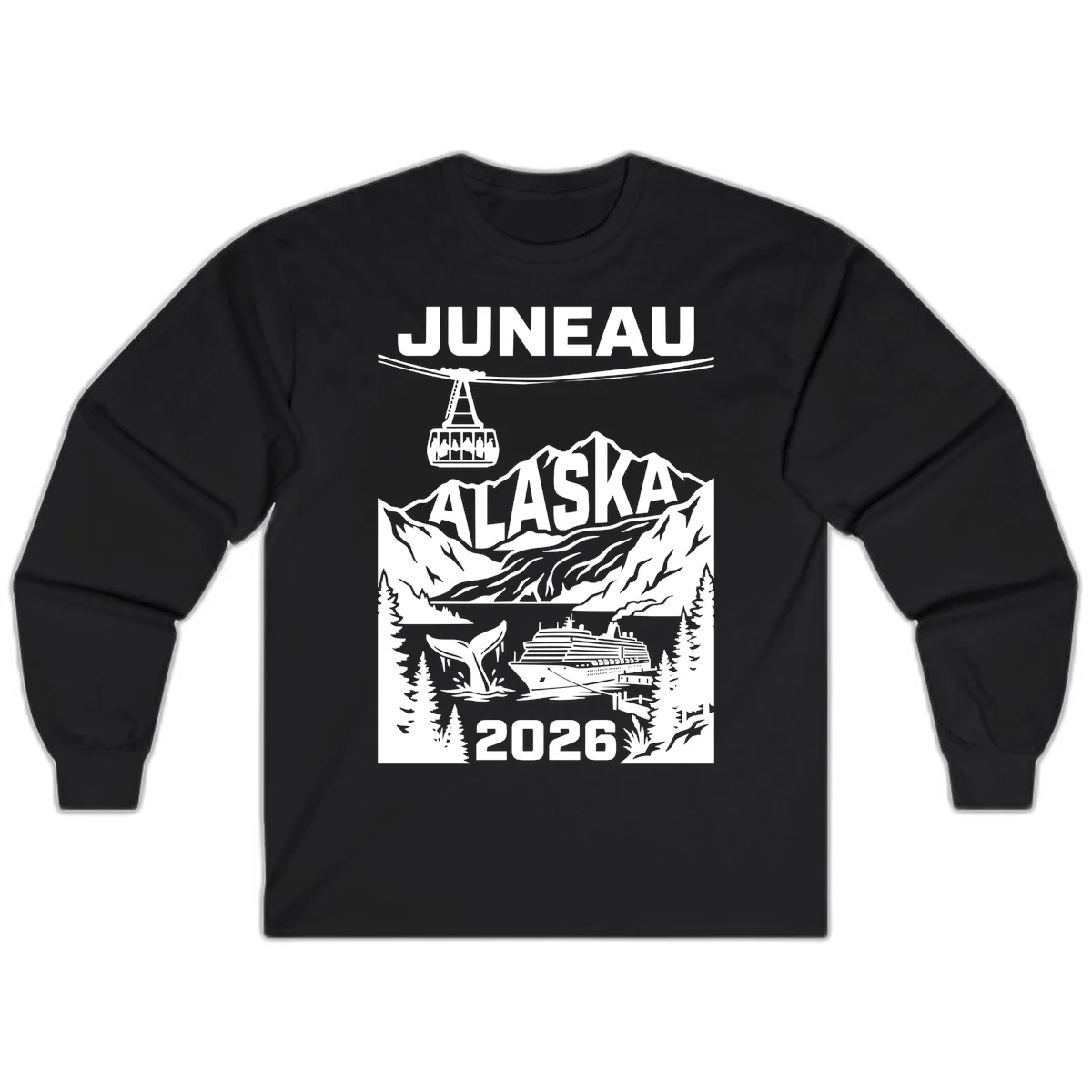 Alaska Cruise Adventure Long Sleeve in Black
