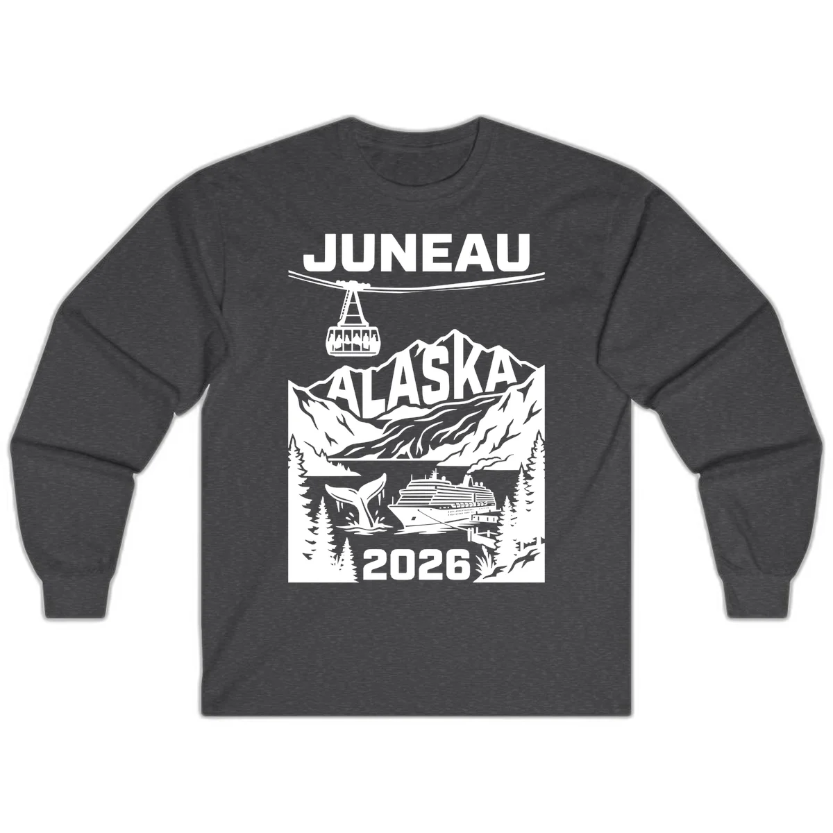 Alaska Cruise Adventure Long Sleeve in Dark Heather