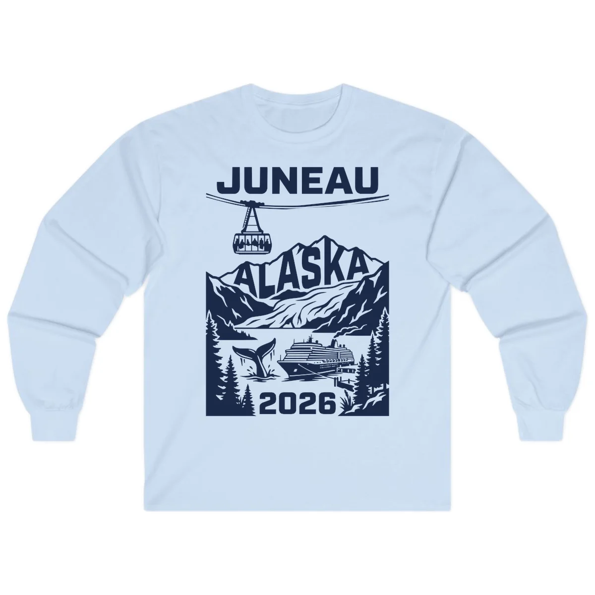 Alaska Cruise Adventure Long Sleeve in Light Blue