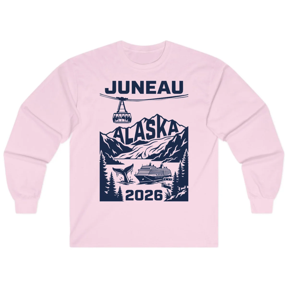 Alaska Cruise Adventure Long Sleeve in Light Pink