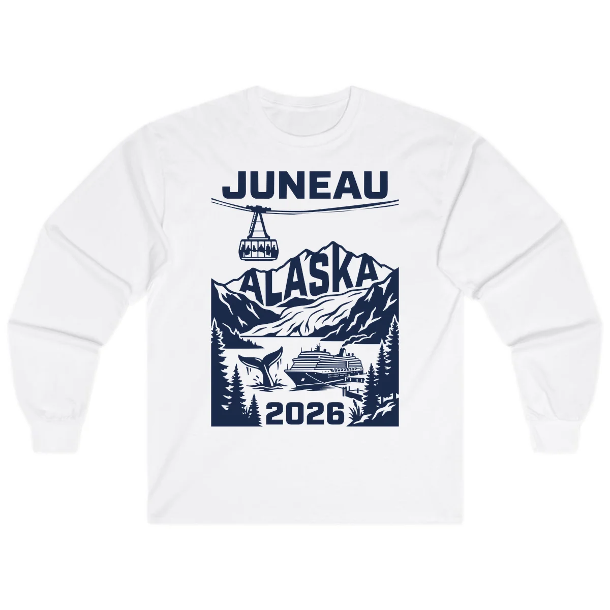 Alaska Cruise Adventure Long Sleeve in White