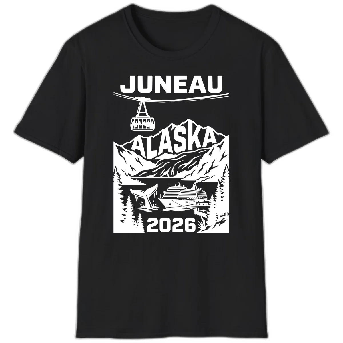 Alaska Cruise Adventure T-Shirt in Black