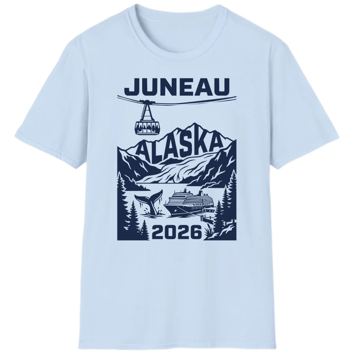 Alaska Cruise Adventure T-Shirt in Light Blue