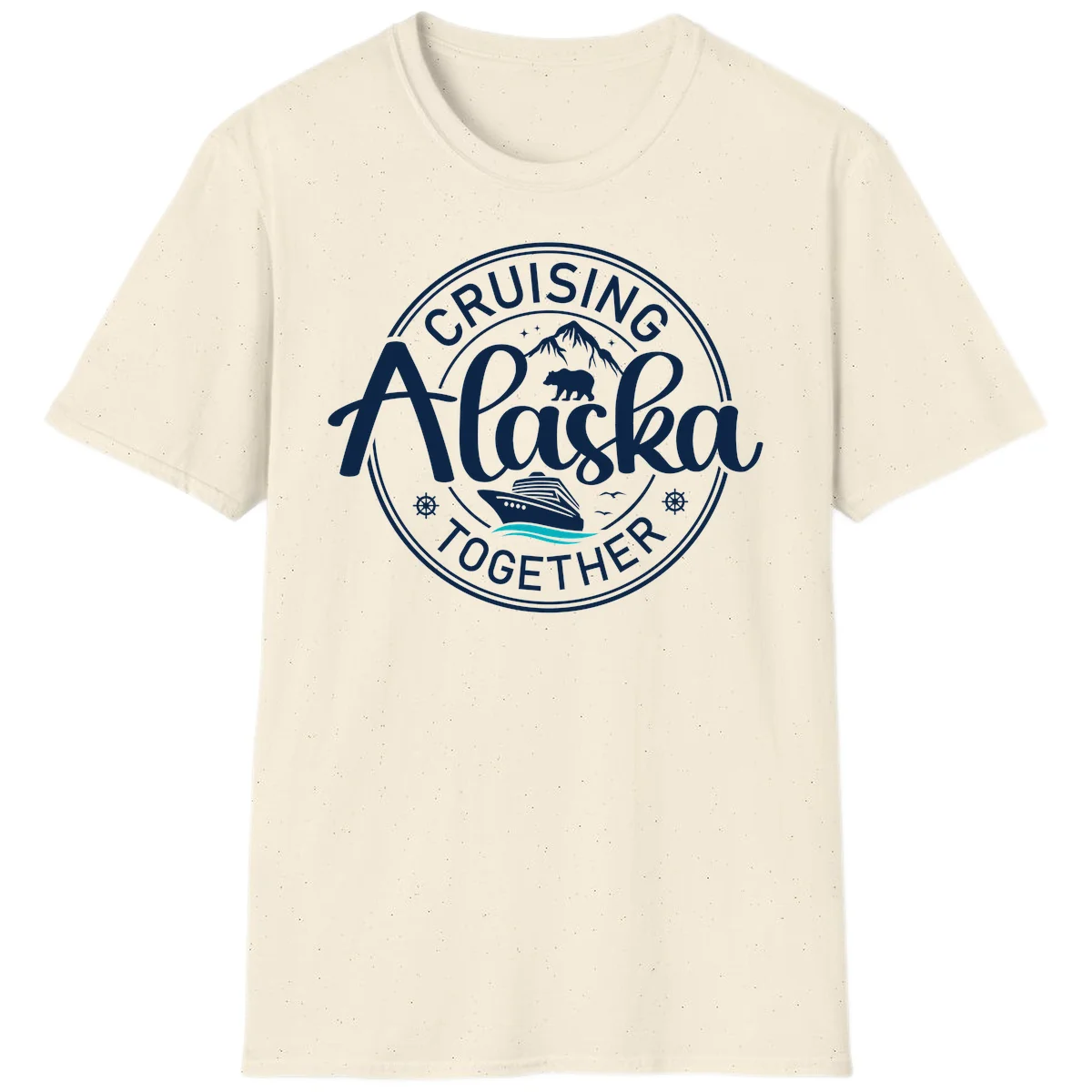 Cruisin' Alaska Together Scenic Badge T-Shirt in Natural
