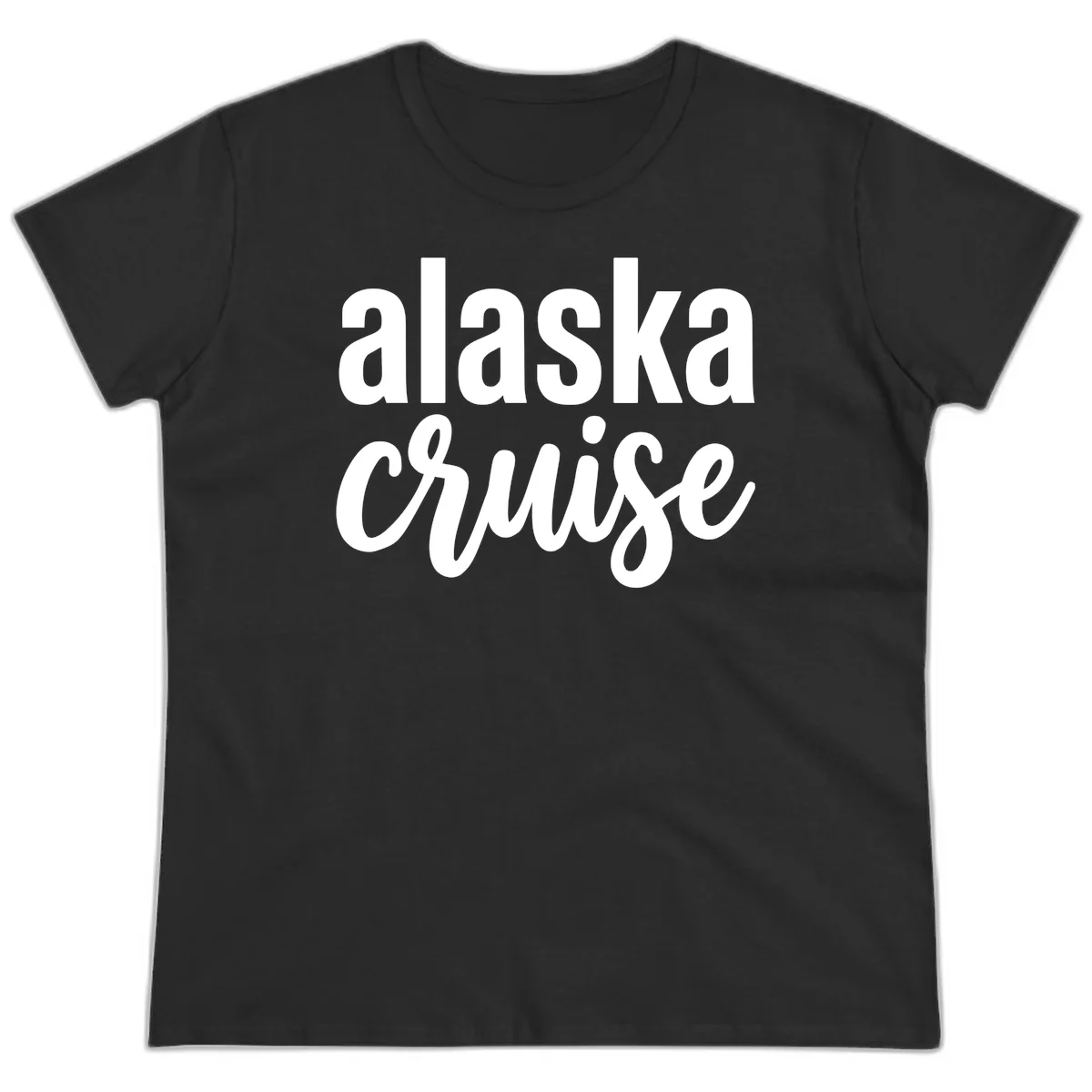 Alaska Cruise Adventure Ladies Tee in Black