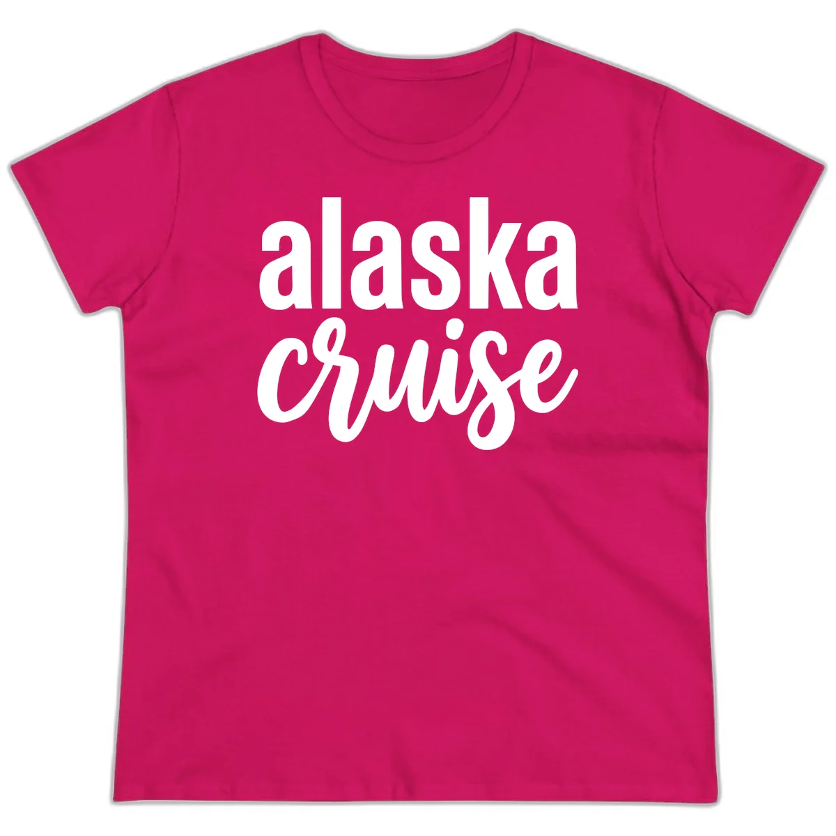 Alaska Cruise Adventure Ladies Tee in Heliconia