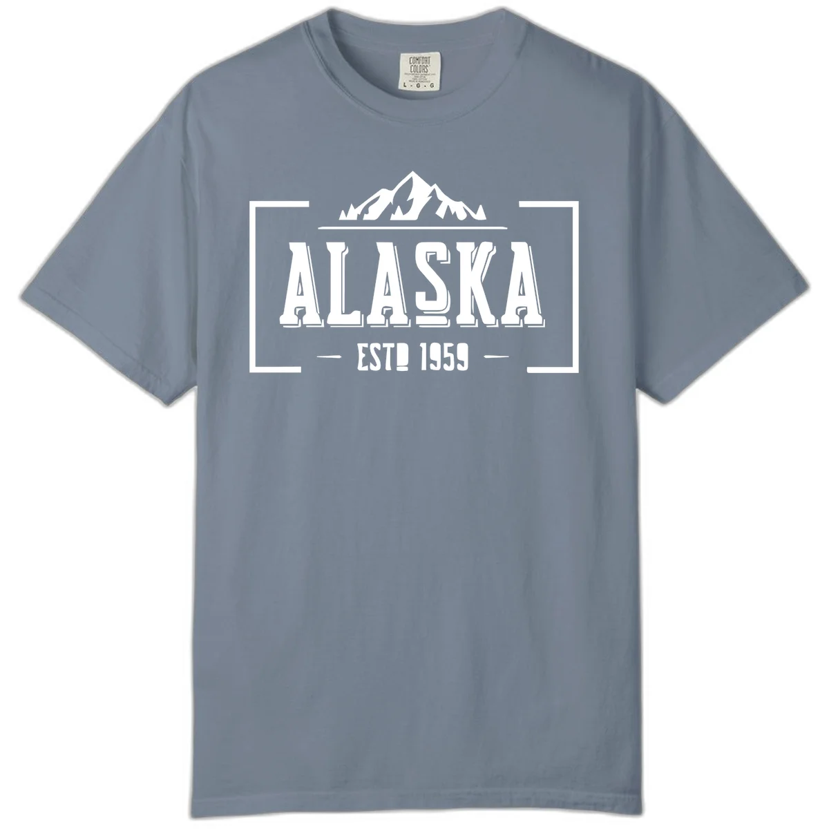 Alaska Cruise Design Comfort Color Tee in Blue Jean