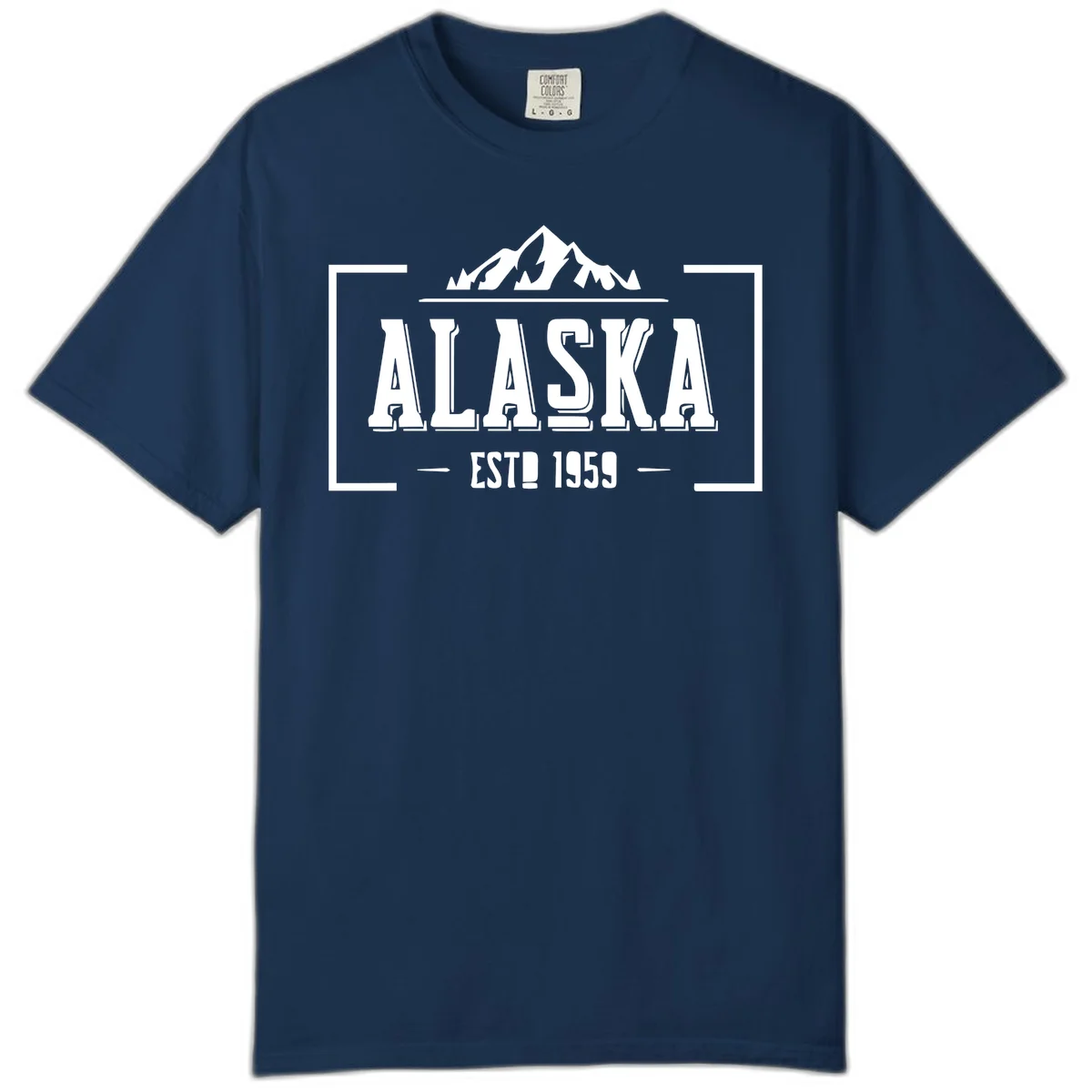 Alaska Cruise Design Comfort Color Tee in Navy