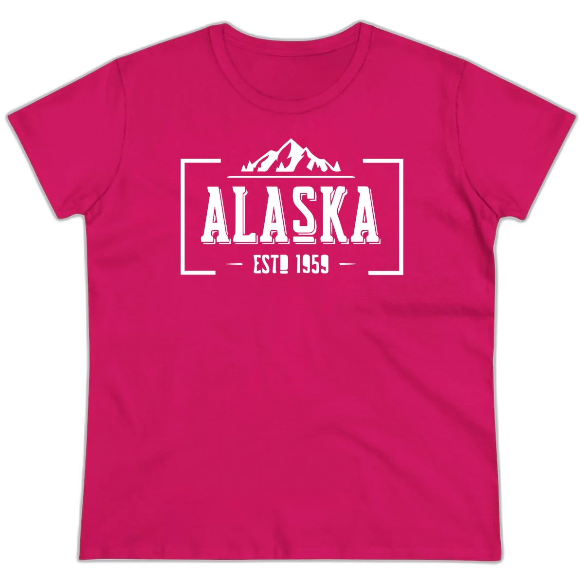 Alaska Cruise Design Ladies Tee in Heliconia