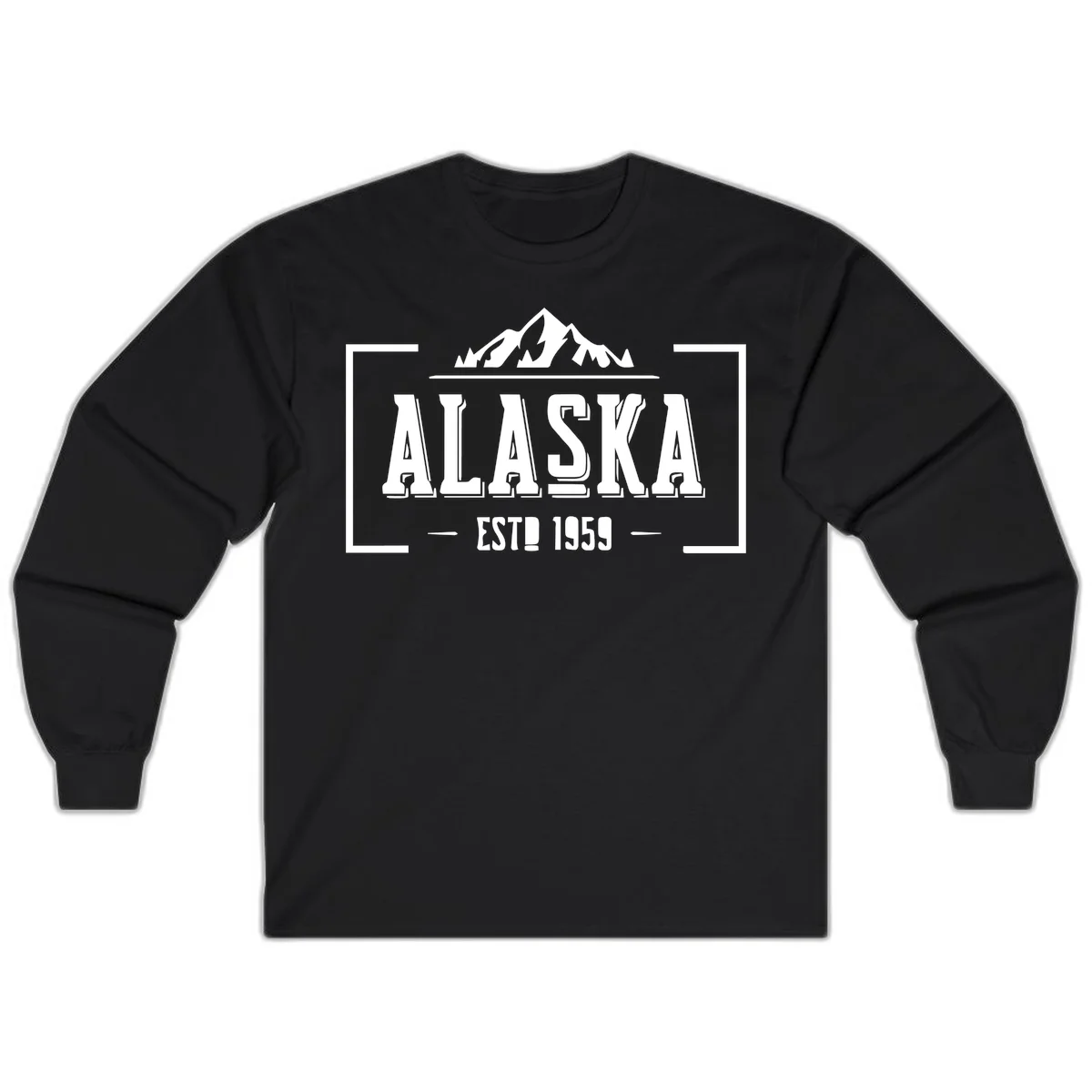 Alaska Cruise Design Long Sleeve Tee in Black