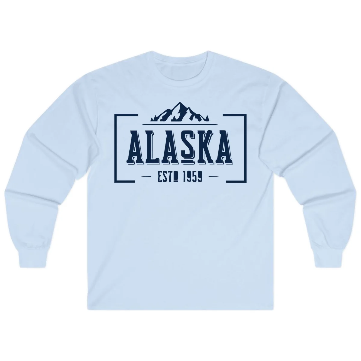 Alaska Cruise Design Long Sleeve Tee in Light Blue