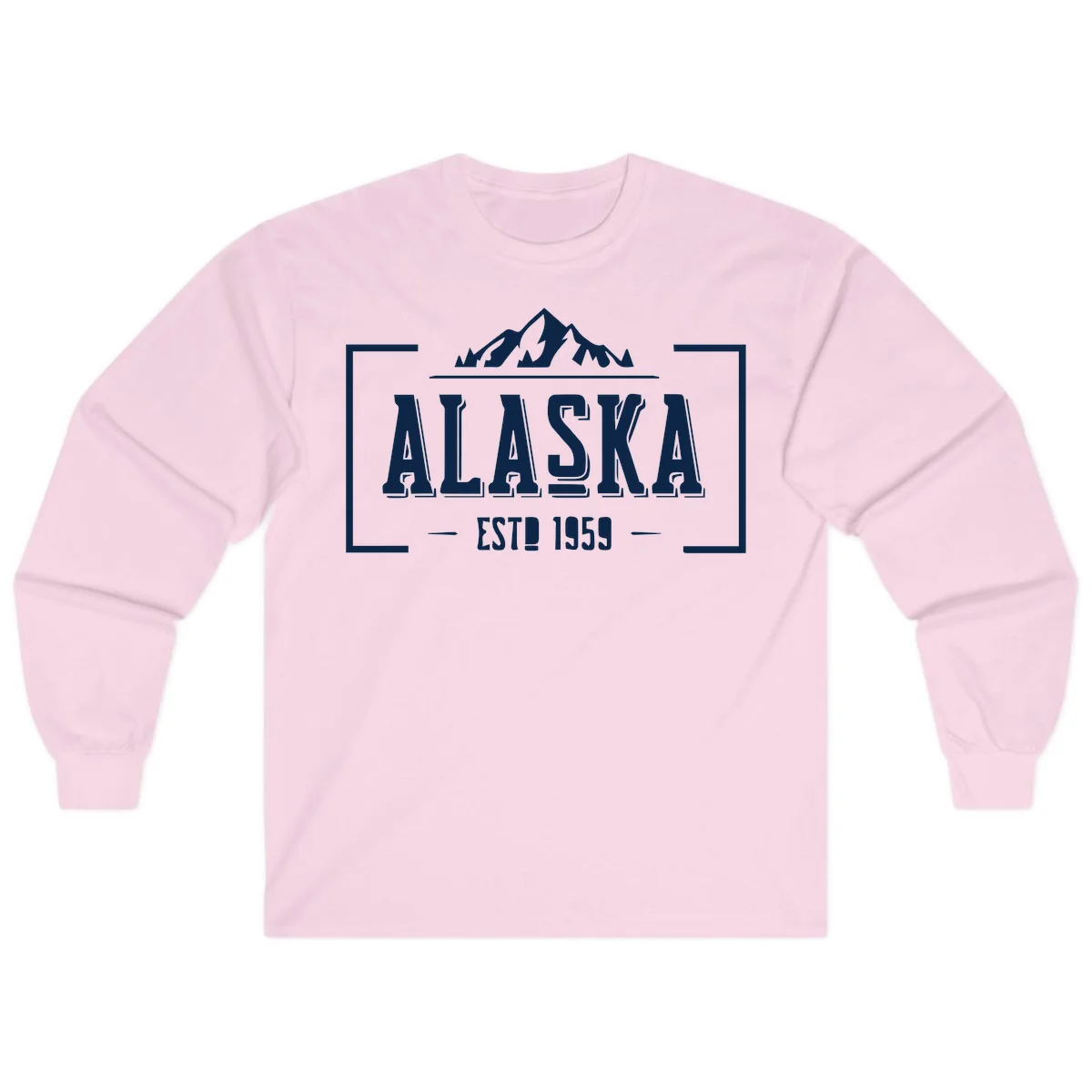Alaska Cruise Design Long Sleeve Tee in Light Pink
