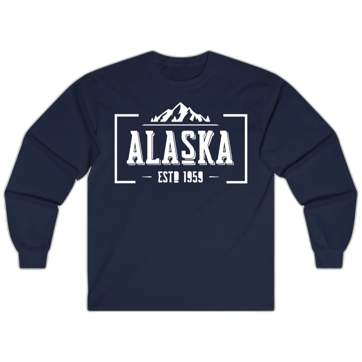 Alaska Cruise Design Long Sleeve Tee in Navy