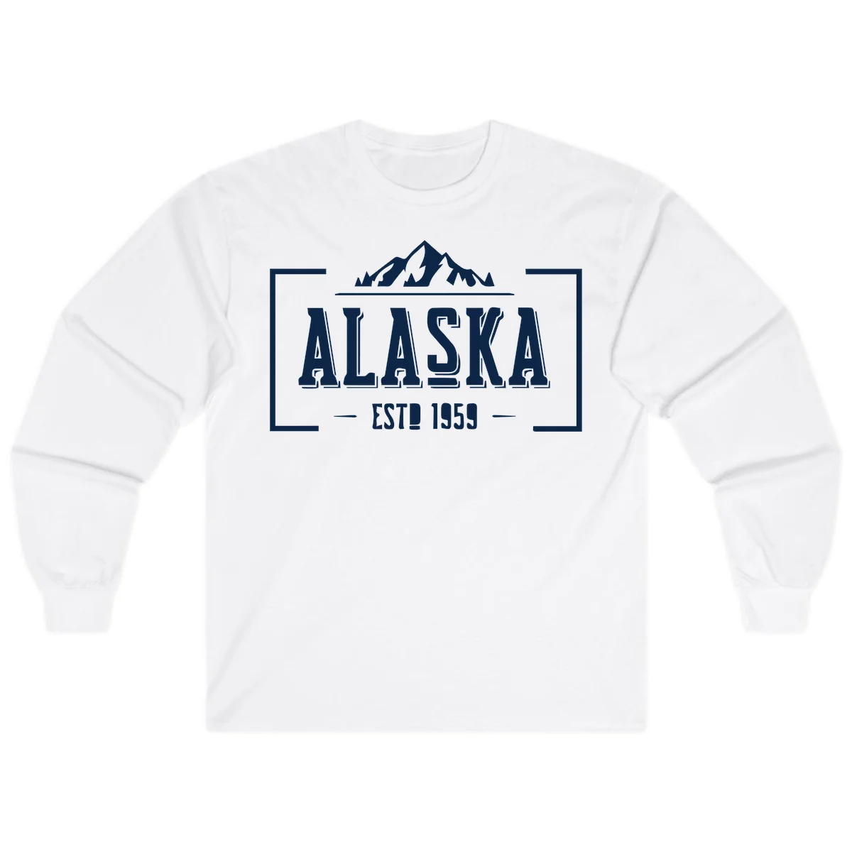 Alaska Cruise Design Long Sleeve Tee in White