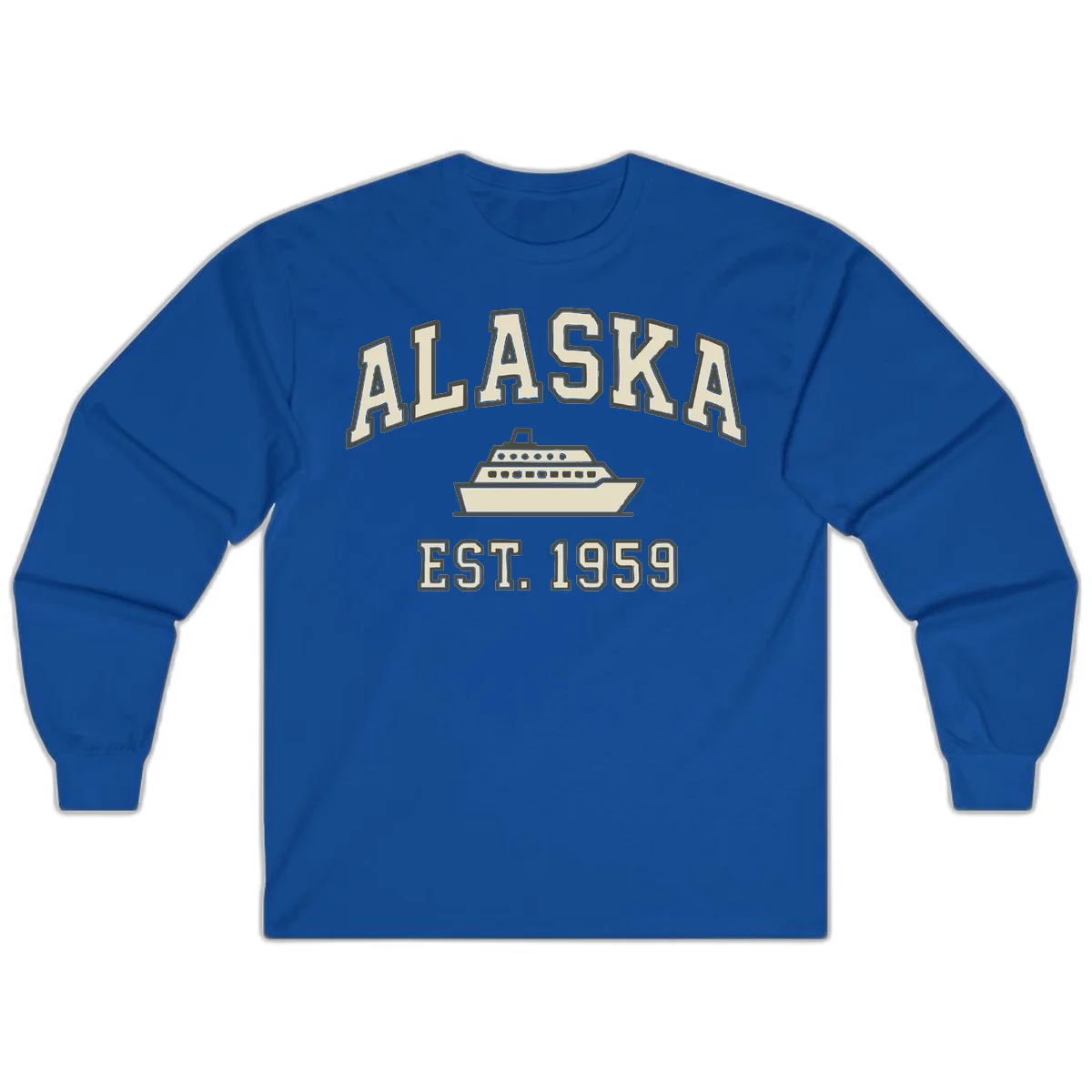 Alaska Cruise Est 1959 Vintage Ship Long Sleeve in Royal