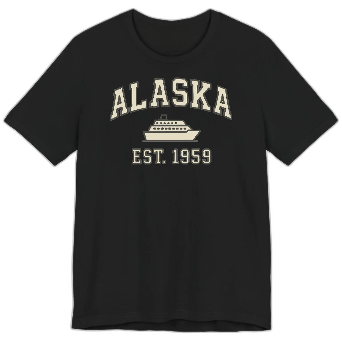 Alaska Cruise Est 1959 Vintage Ship Premium Tee in Black