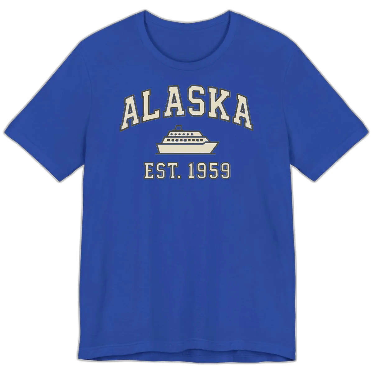 Alaska Cruise Est 1959 Vintage Ship Premium Tee in True Royal
