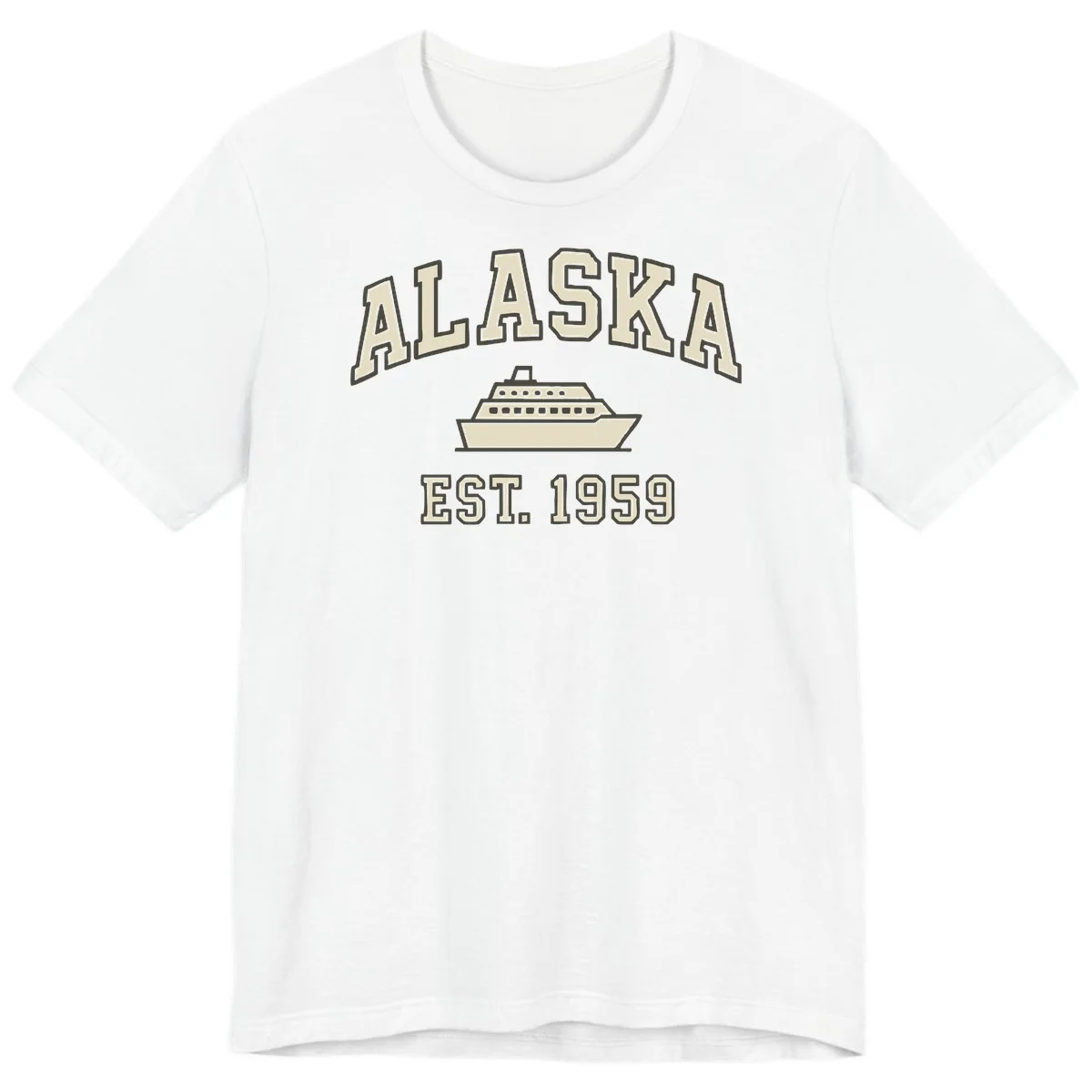 Alaska Cruise Est 1959 Vintage Ship Premium Tee in White