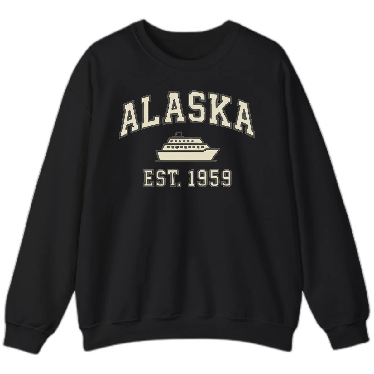 Alaska Cruise Est 1959 Vintage Ship Sweatshirt in Black