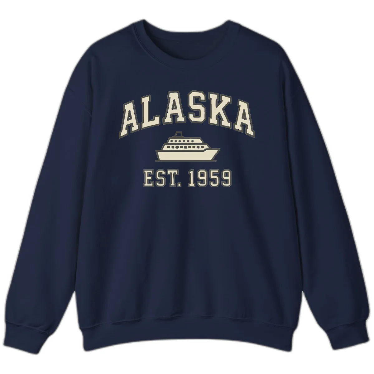 Alaska Cruise Est 1959 Vintage Ship Sweatshirt in Navy