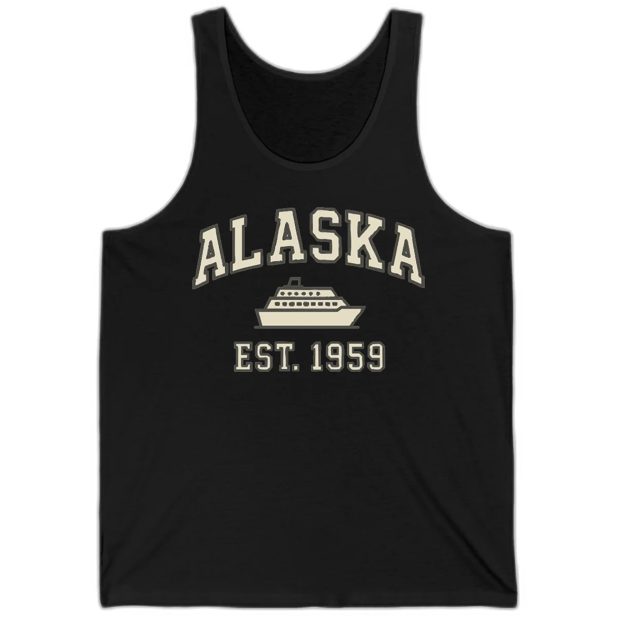 Alaska Cruise Est 1959 Vintage Ship Tank in Black