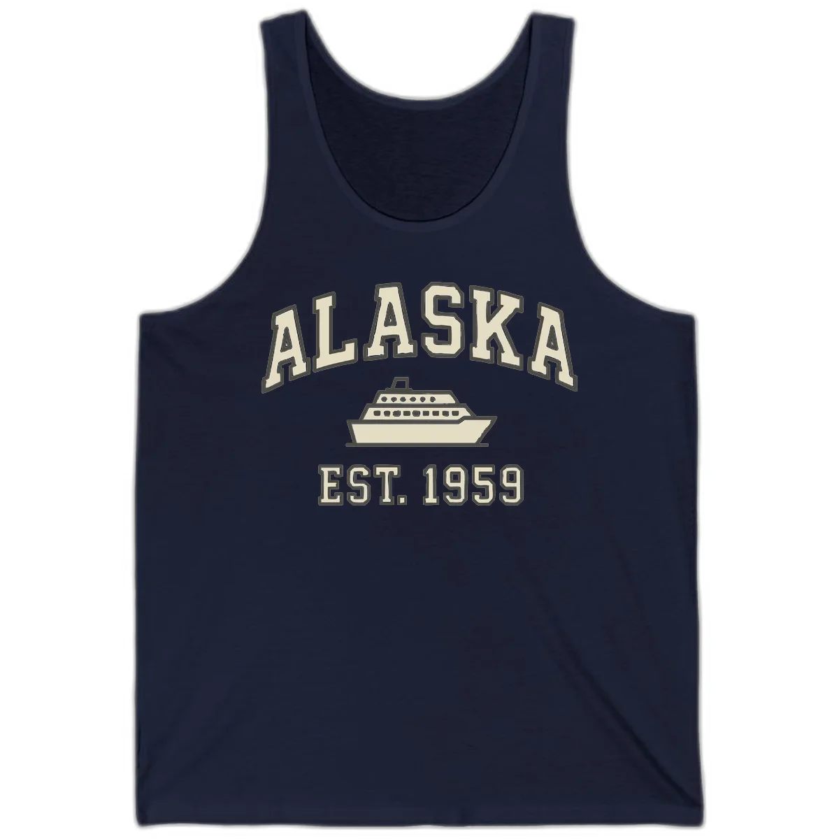 Alaska Cruise Est 1959 Vintage Ship Tank in Navy