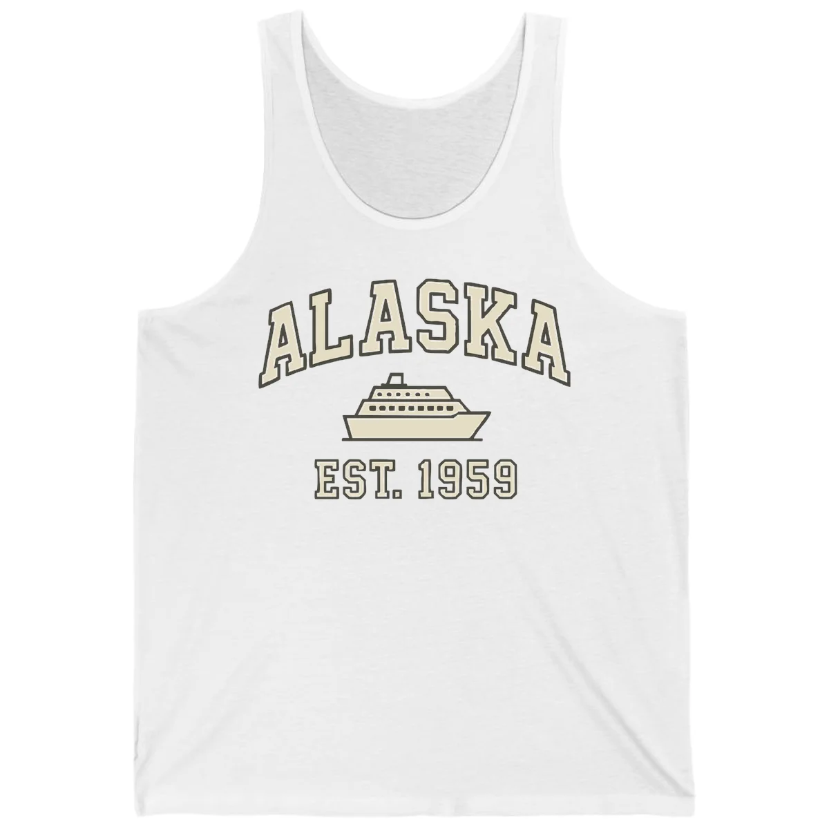 Alaska Cruise Est 1959 Vintage Ship Tank in White