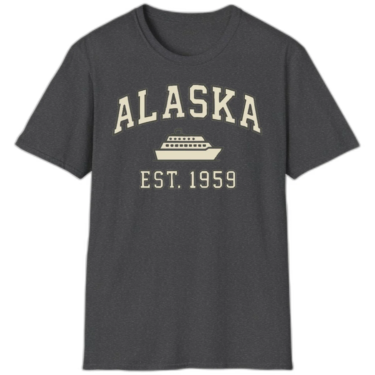 Alaska Cruise Est 1959 Vintage Ship T-Shirt in Dark Heather