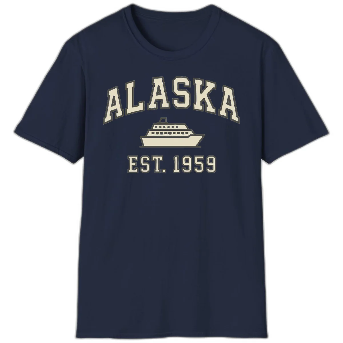 Alaska Cruise Est 1959 Vintage Ship T-Shirt in Navy