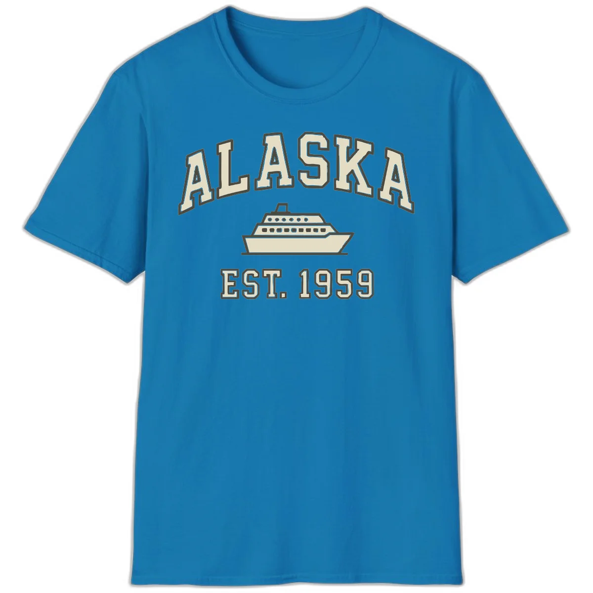Alaska Cruise Est 1959 Vintage Ship T-Shirt in Sapphire