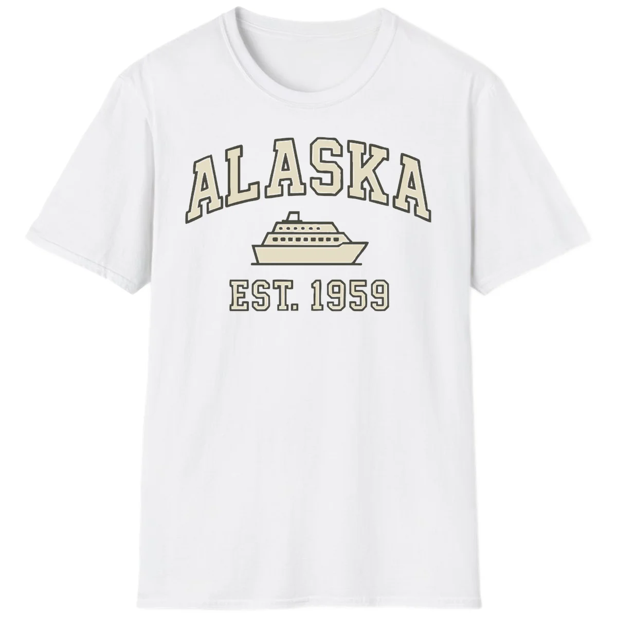 Alaska Cruise Est 1959 Vintage Ship T-Shirt in White