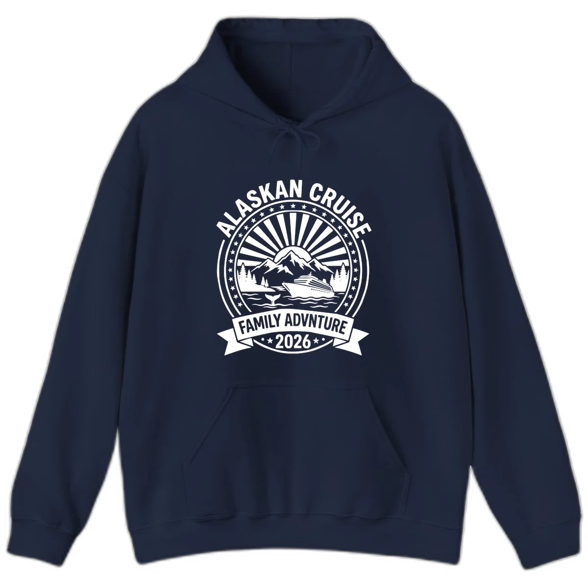 Alaska Cruise Family Adventure Badge Hoodie in Navy