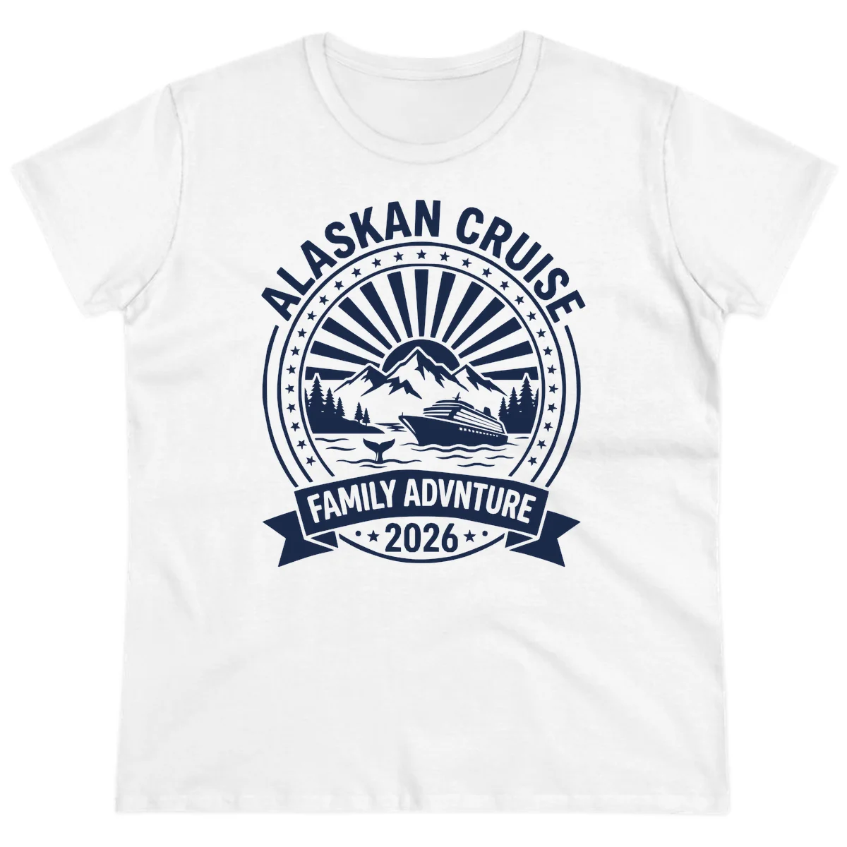 Alaska Cruise Family Adventure Badge Ladies Tee in White