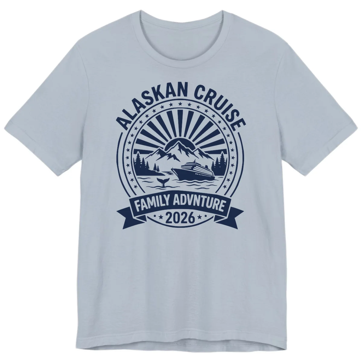 Alaska Cruise Family Adventure Badge Premium Tee in Light Blue